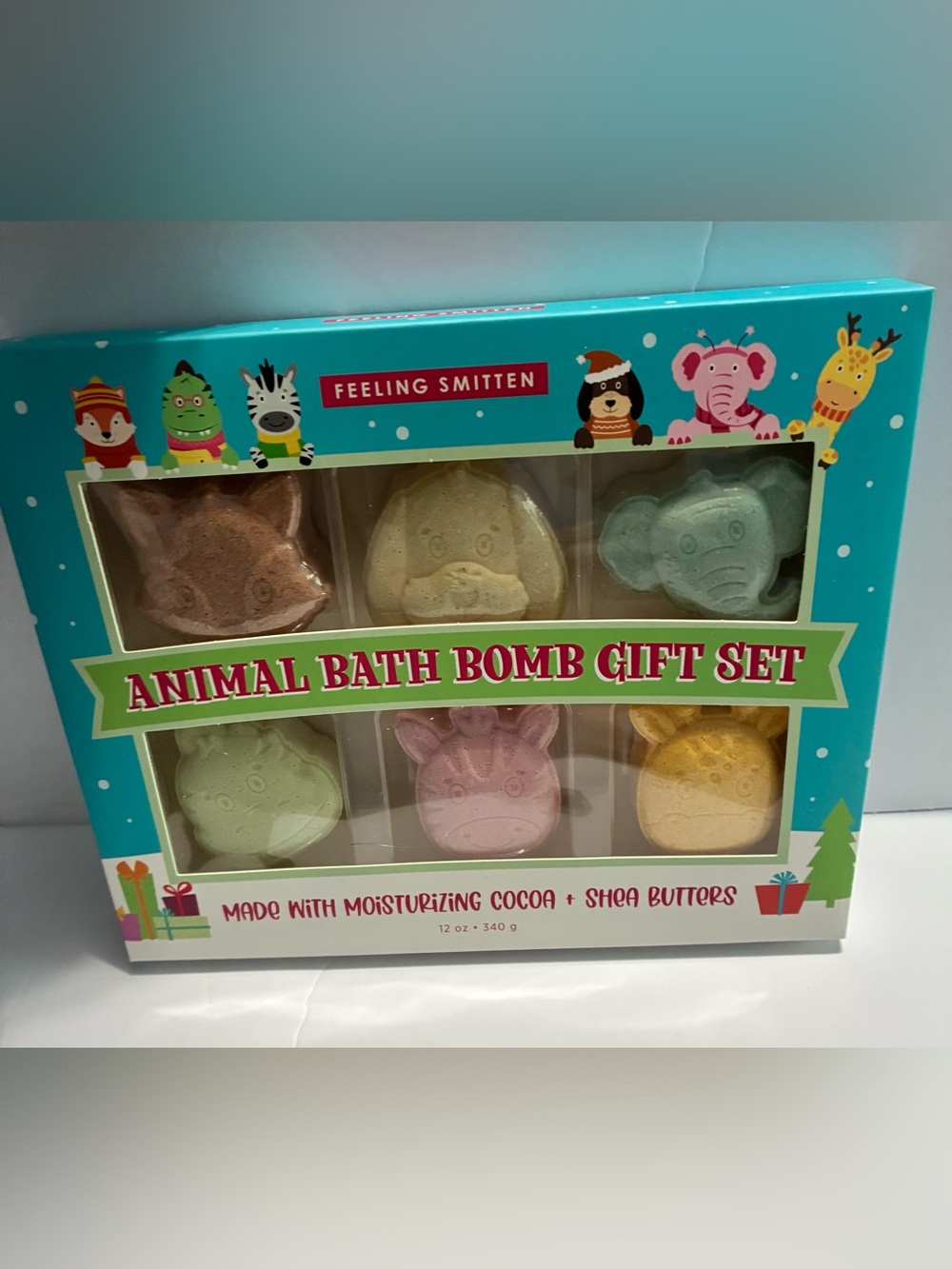 Feeling Smitten Animal Bath Bomb Gift Set NEW 6pc Holiday